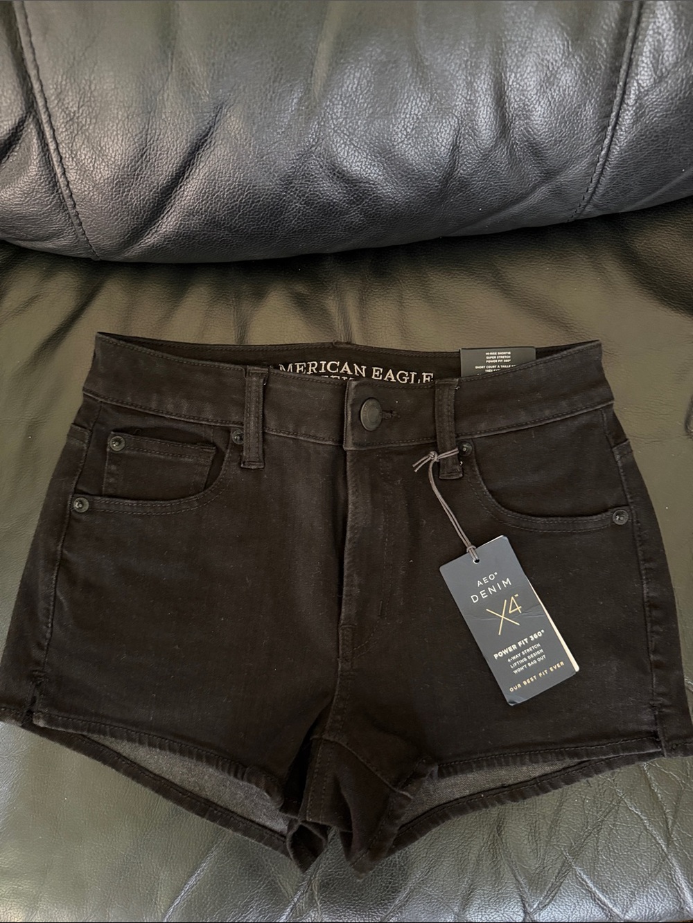 American Eagle Outfitters Black High-Rise Denim Shorts